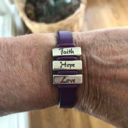 Faith Hope Love with Heart Clasp